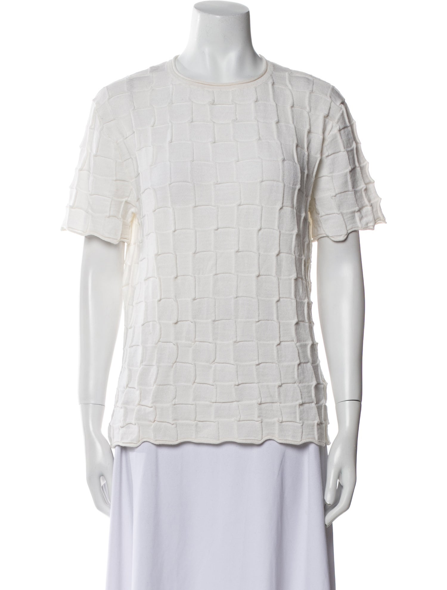 Lauren Manoogian Merino Wool Crew Neck Button-Up Top