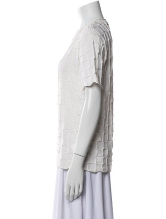 Lauren Manoogian Merino Wool Crew Neck Button-Up Top