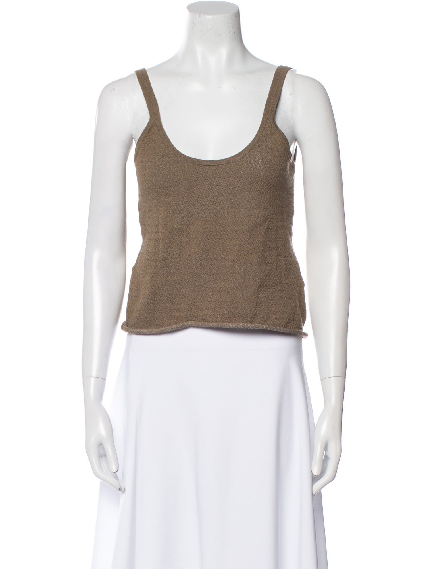 Lauren Manoogian Scoop Neck Sleeveless Crop Top