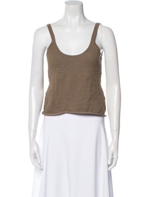 Lauren Manoogian Scoop Neck Sleeveless Crop Top