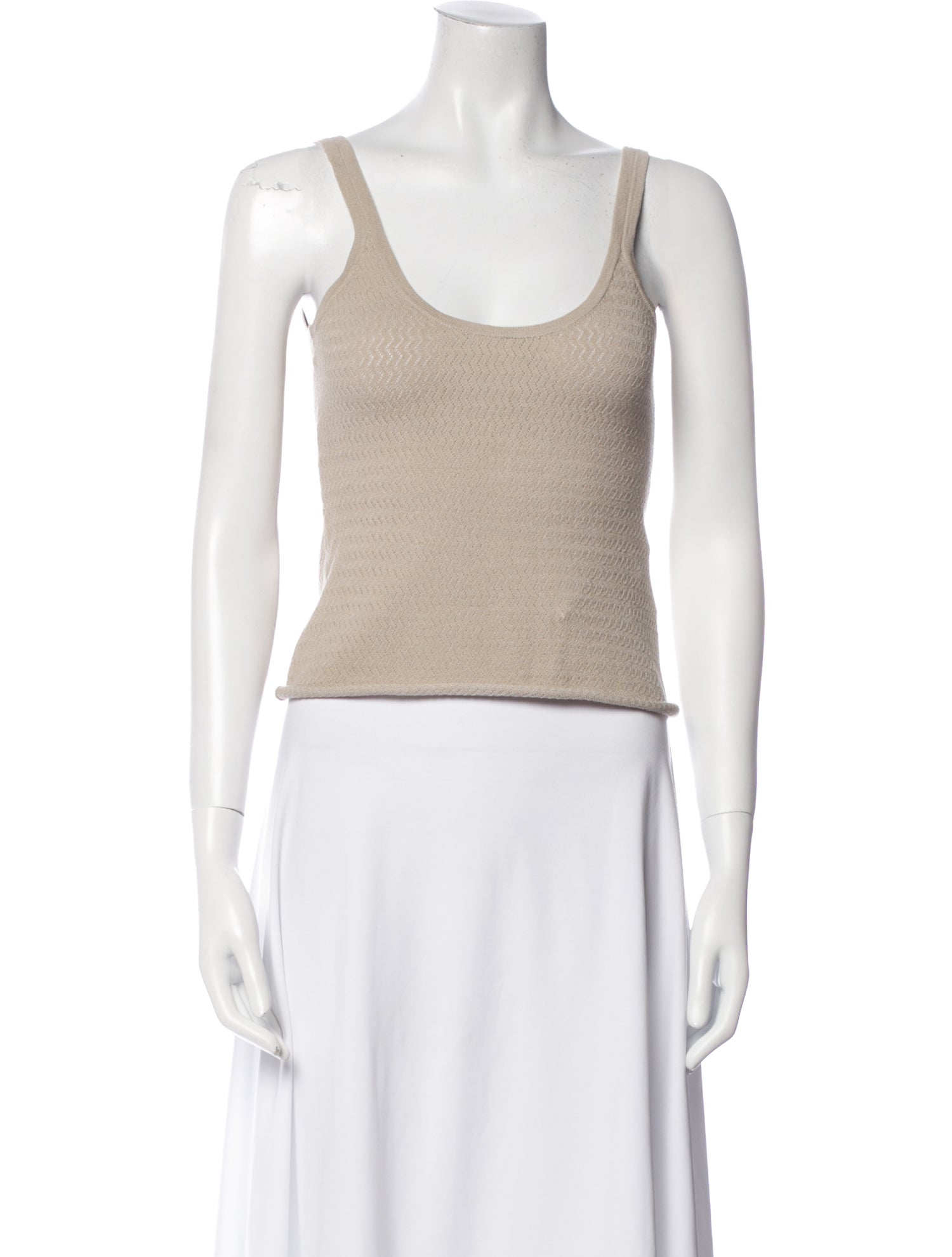 Lauren Manoogian Scoop Neck Sleeveless Crop Top