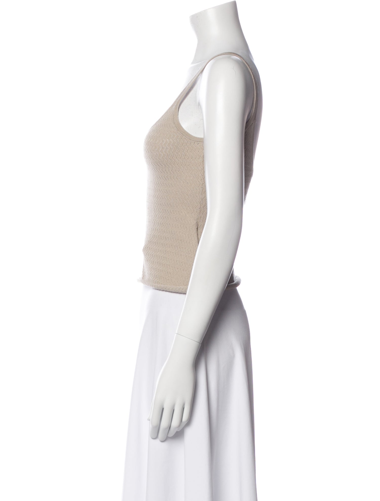 Lauren Manoogian Scoop Neck Sleeveless Crop Top