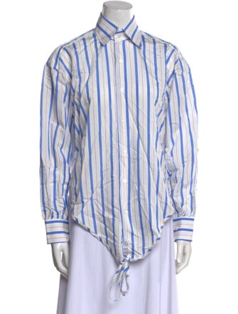 Woera Striped Long Sleeve Button-Up Top