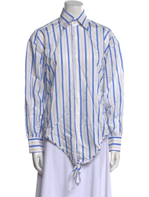 Woera Striped Long Sleeve Button-Up Top