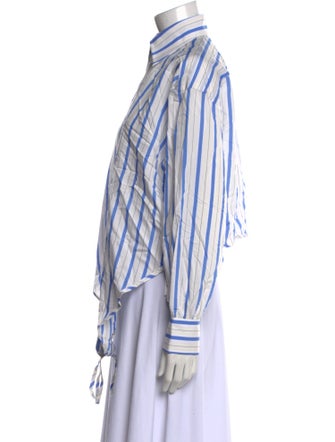 Woera Striped Long Sleeve Button-Up Top