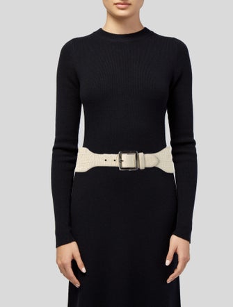 W. Kleinberg Wide Crocodile Belt