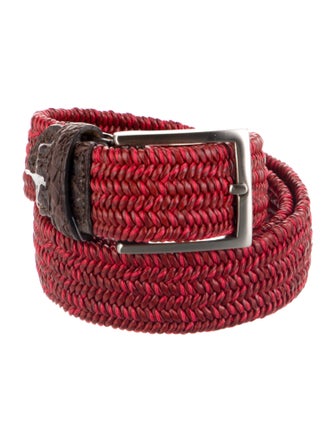 W. Kleinberg Leather Braided Accents Belt