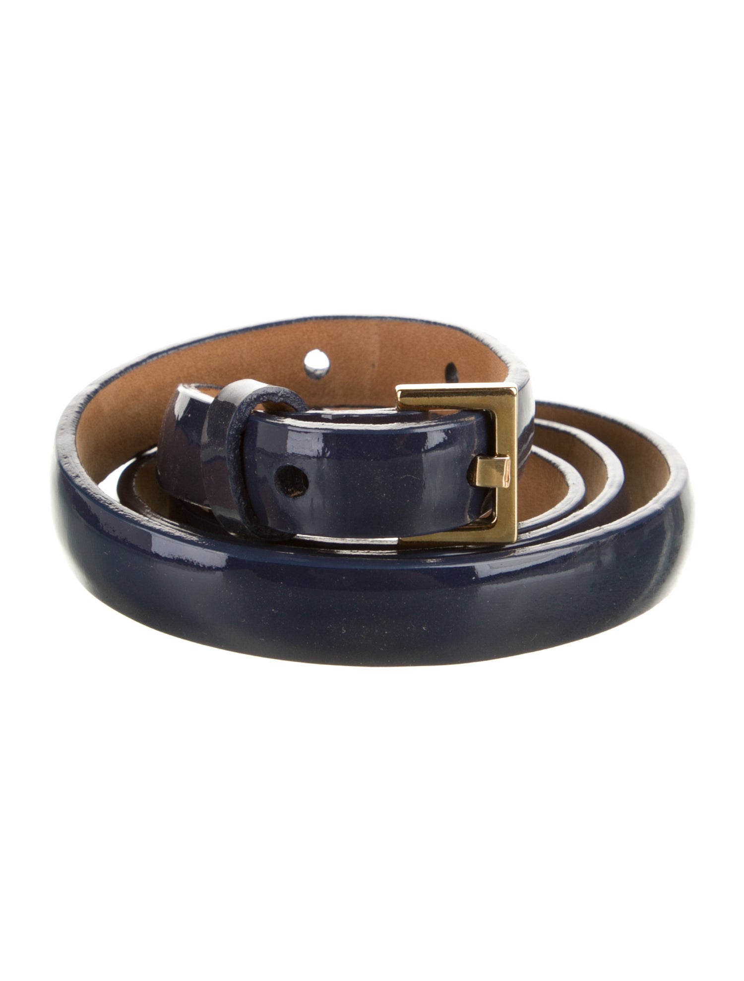 W. Kleinberg Skinny Patent Leather Belt