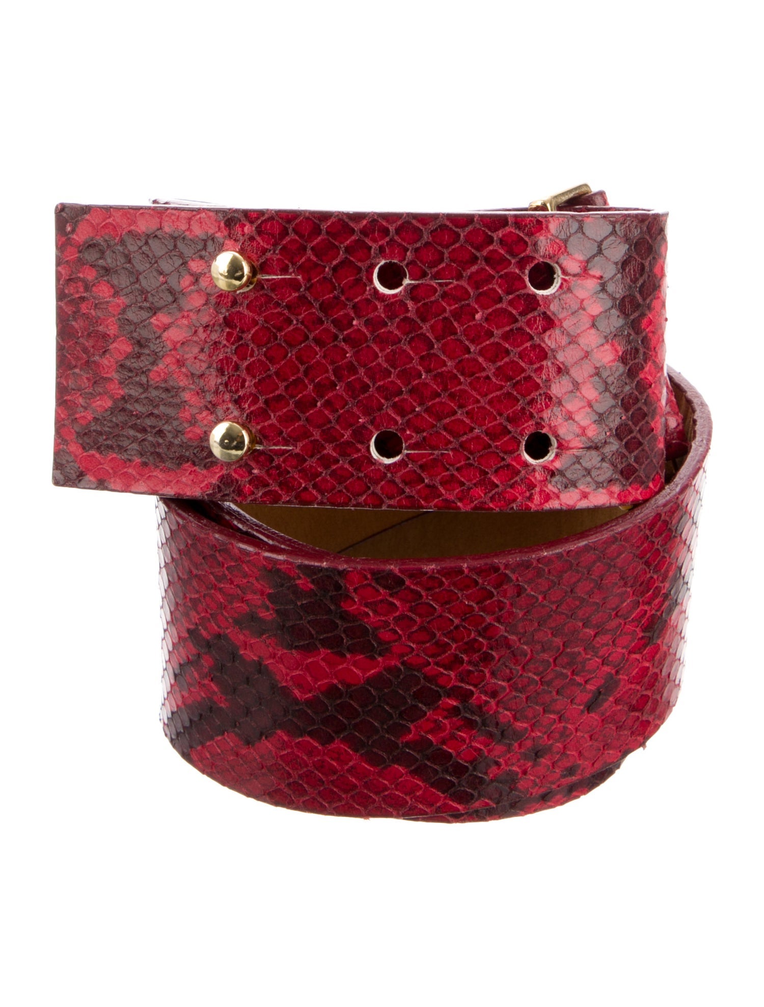 W. Kleinberg Wide Embossed Leather Belt