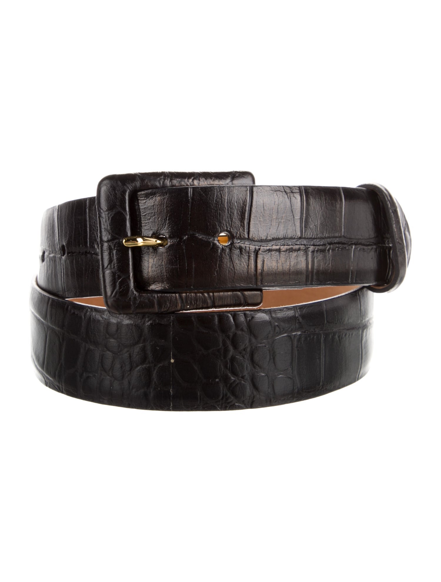 W. Kleinberg Wide Embossed Leather Belt