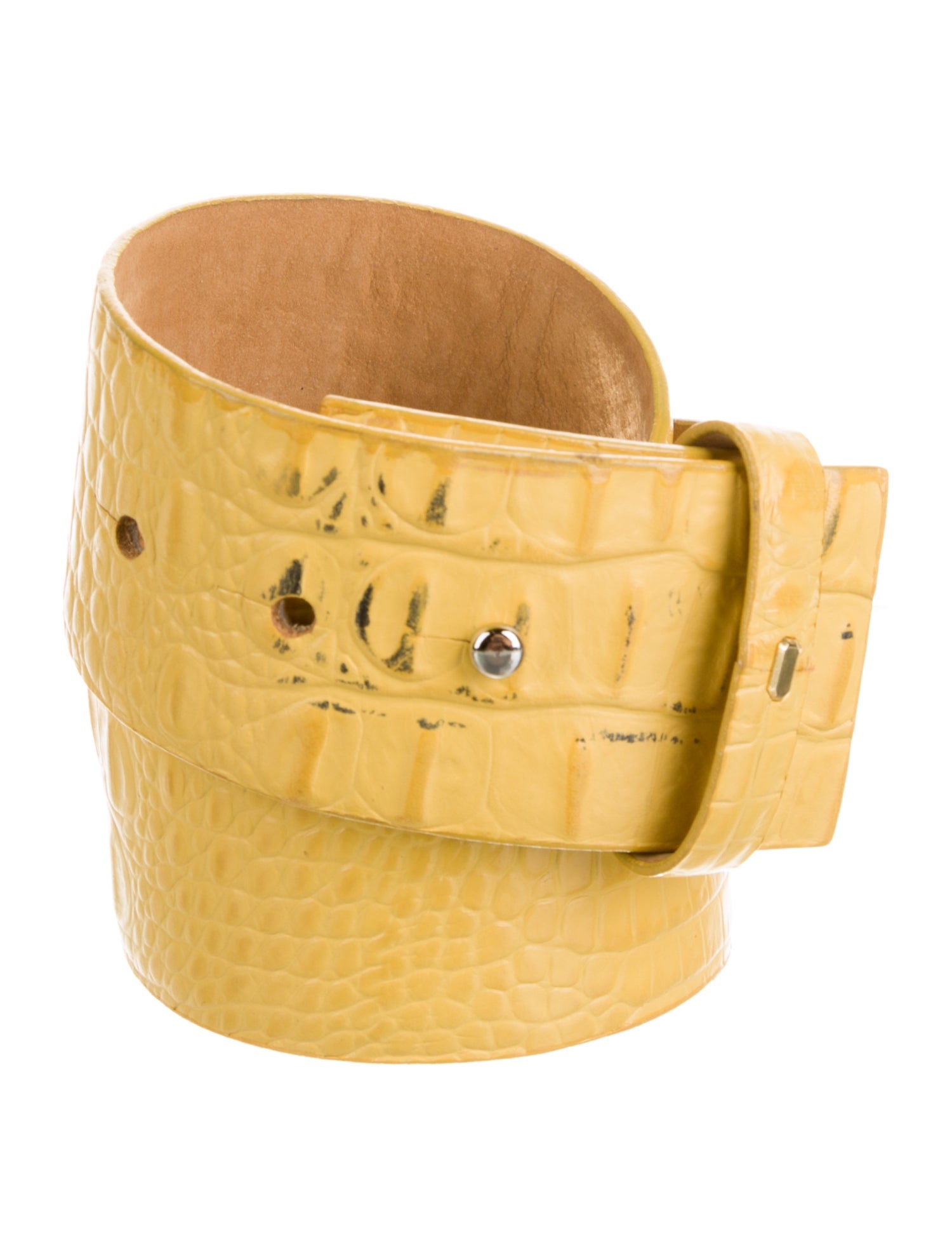 W. Kleinberg Embossed Leather Waist Belt