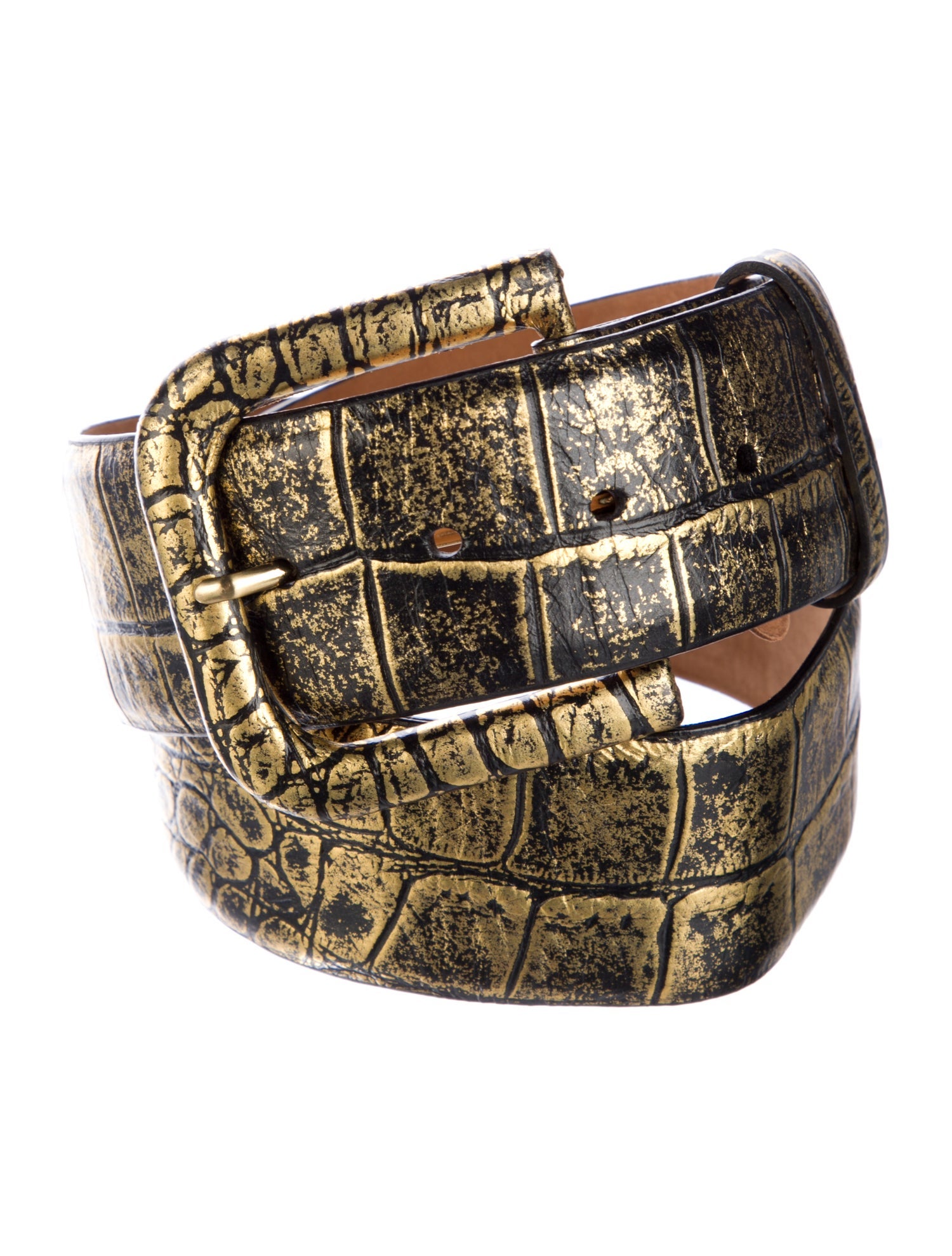 W. Kleinberg Wide Embossed Leather Belt