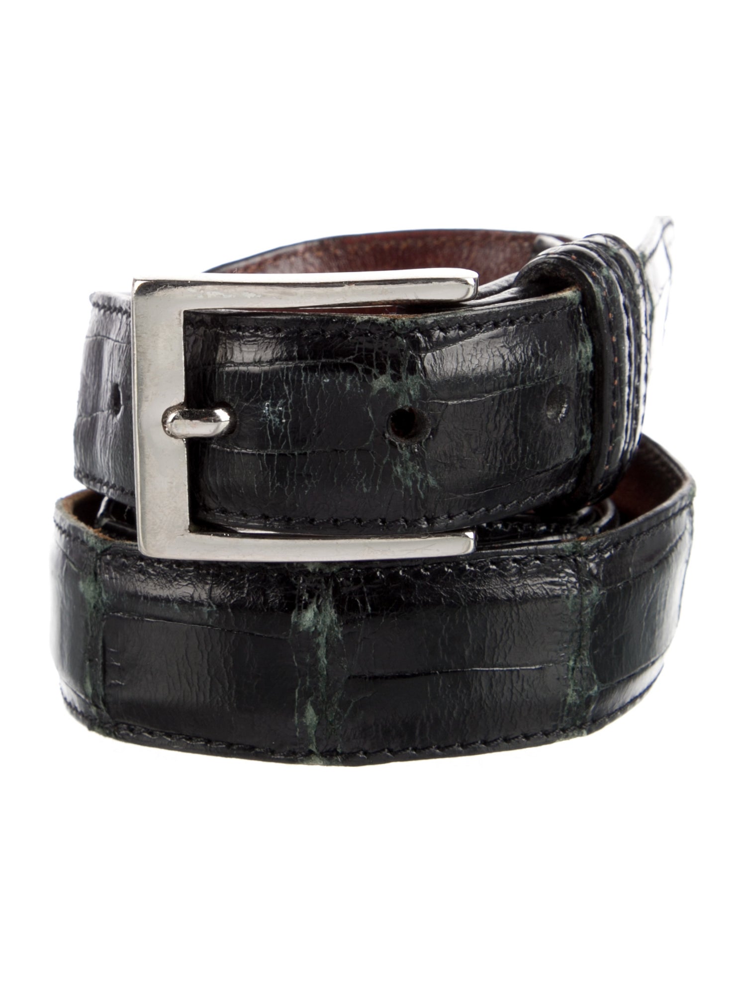 W. Kleinberg Alligator Leather Trim Embellishment Belt
