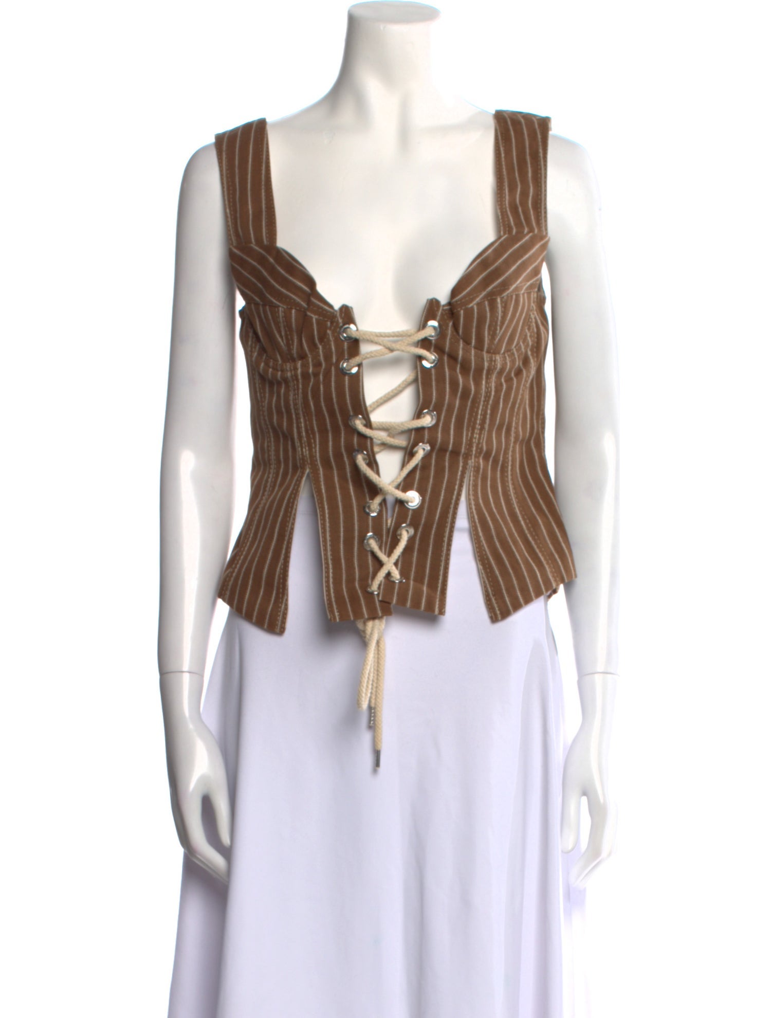 Walk of Shame Striped V-Neck Crop Top