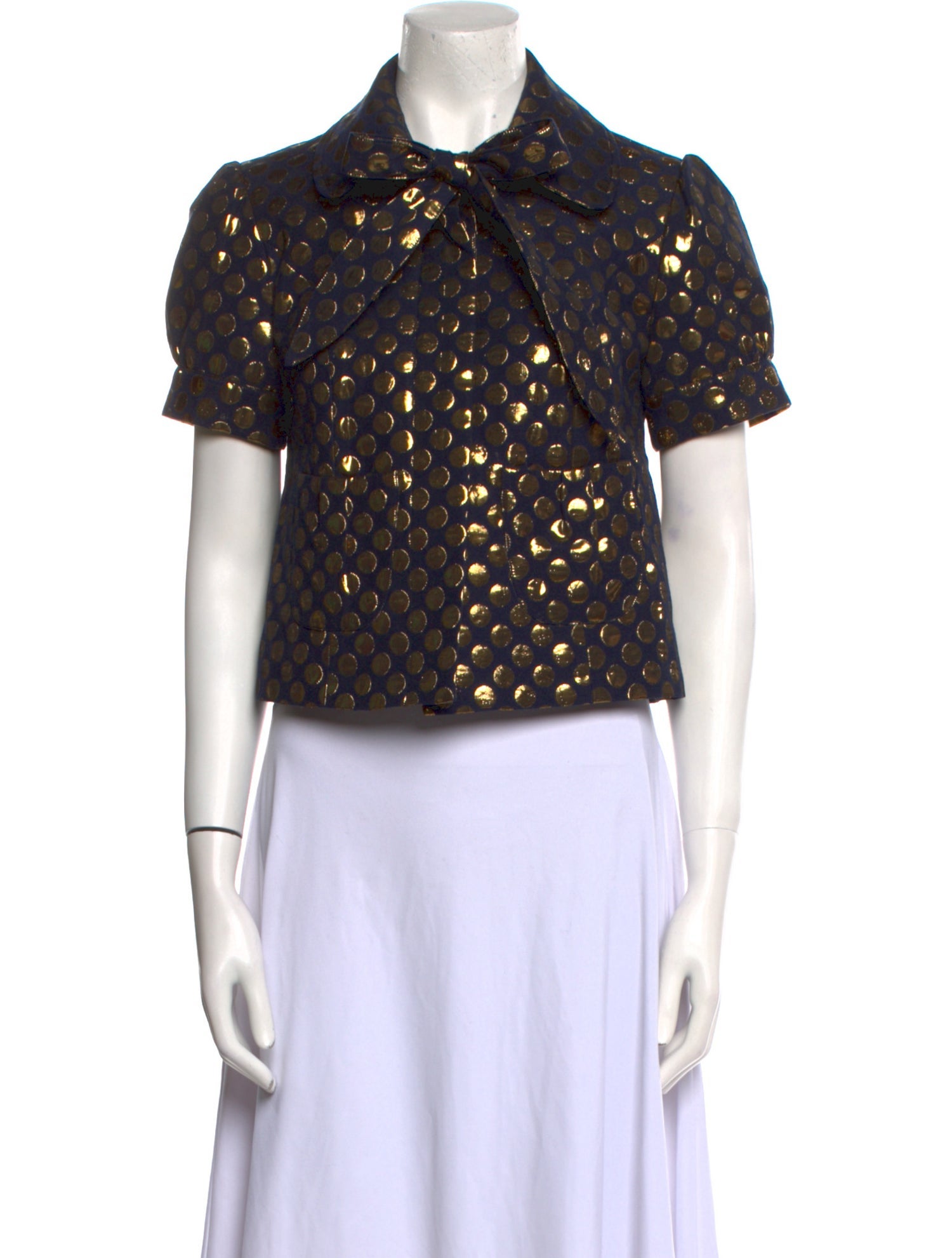 Walter Polka Dot Print Short Sleeve Button-Up Top