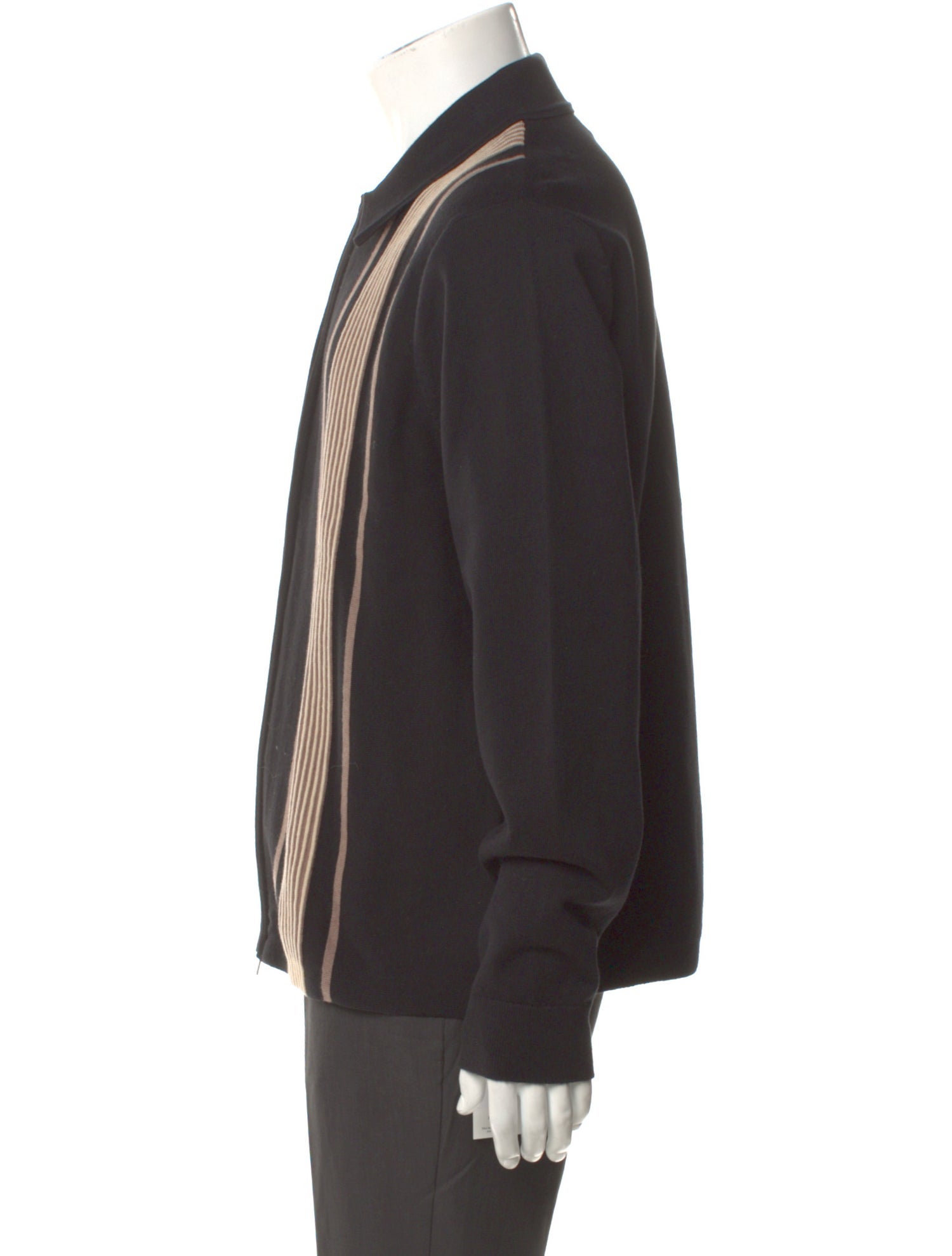 Wax London Striped Mock Neck Polo Sweater