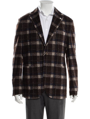 L.b.m. 1911 Suiting Plaid Print Blazer Us44, It54 | XXL