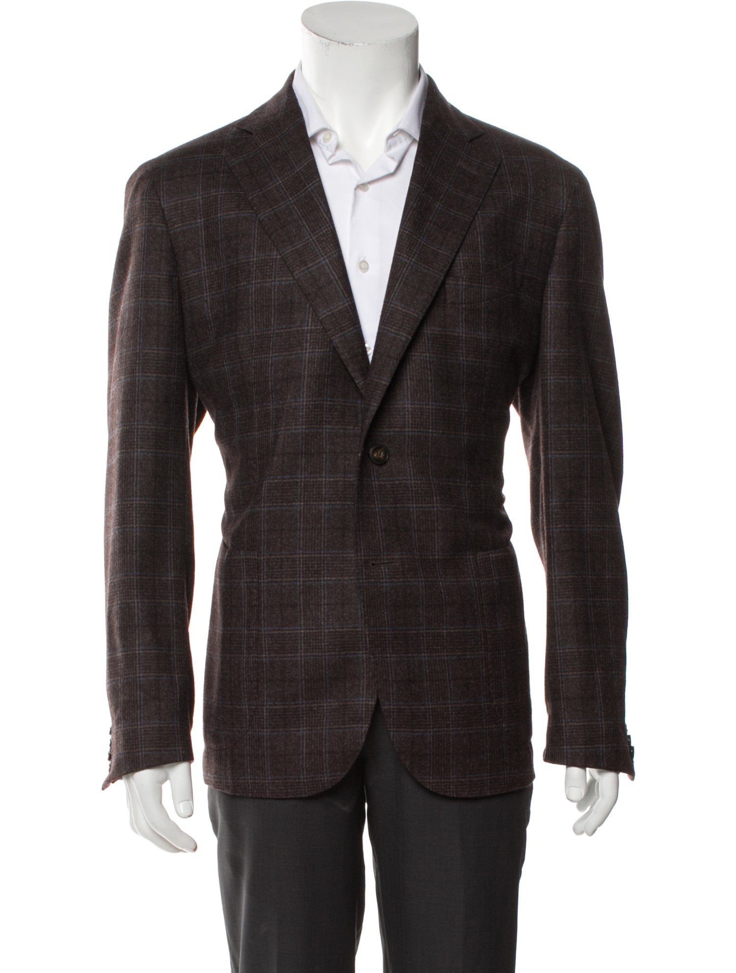 L.B.M. 1911 Wool Plaid Print Blazer