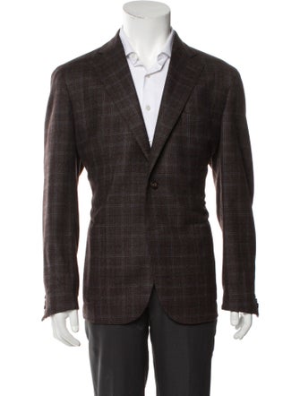 L.B.M. 1911 Wool Plaid Print Blazer