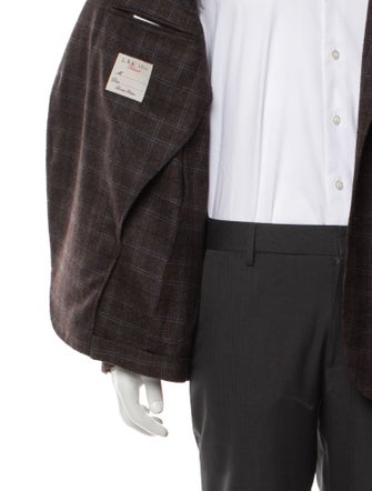 L.B.M. 1911 Wool Plaid Print Blazer