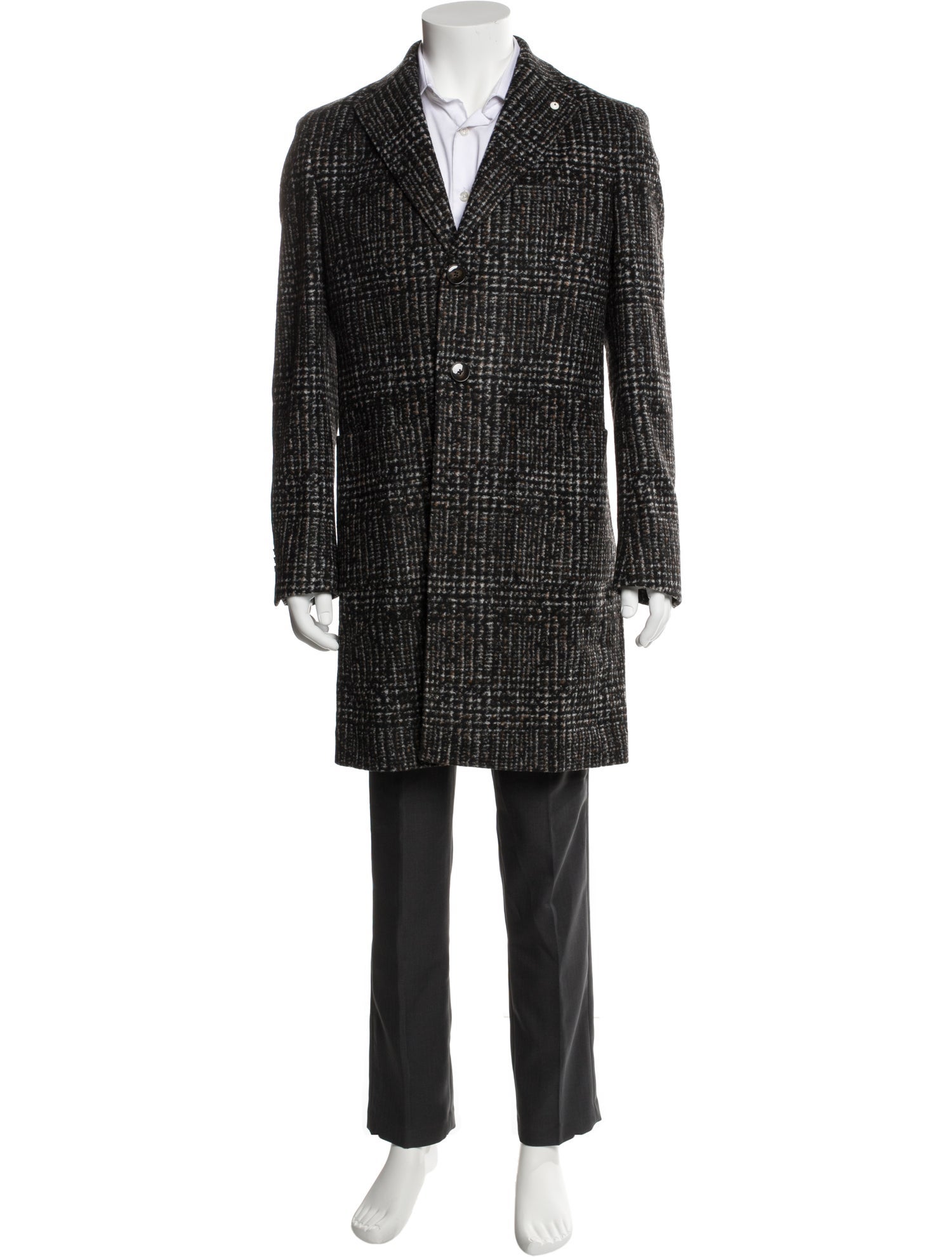 L.B.M. 1911 Houndstooth Print Overcoat