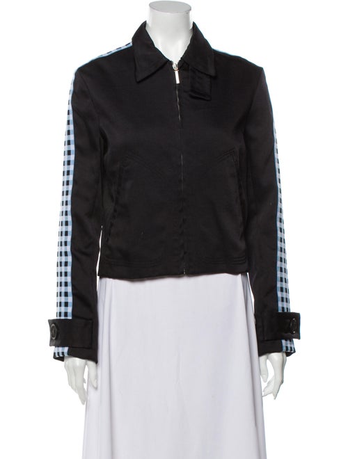 Wales Bonner Biker Jacket Blue