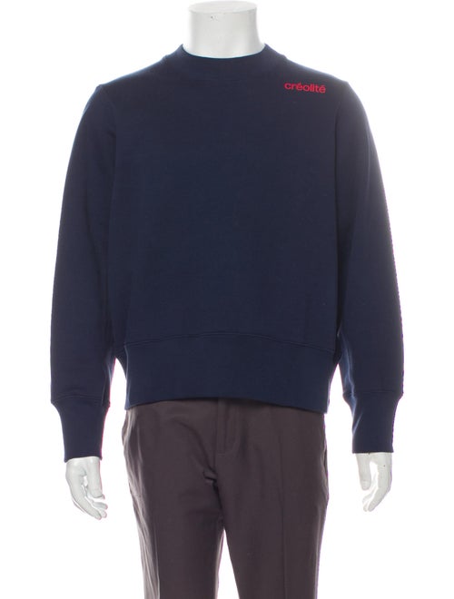 Wales Bonner Crew Neck Long Sleeve Sweatshirt Blue