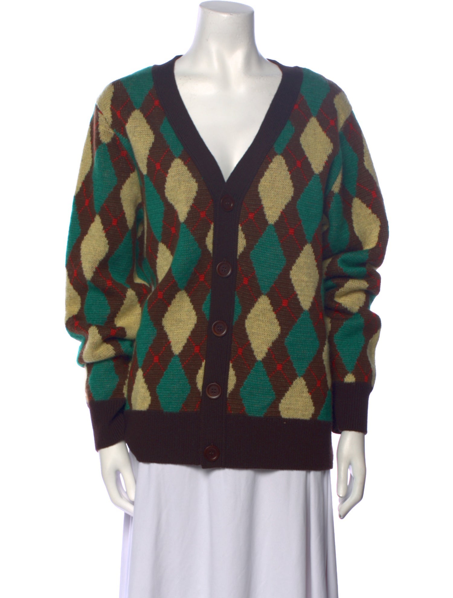 Wales Bonner Wool Printed Sweater w/ Tags Brown Knitwear, Clothing