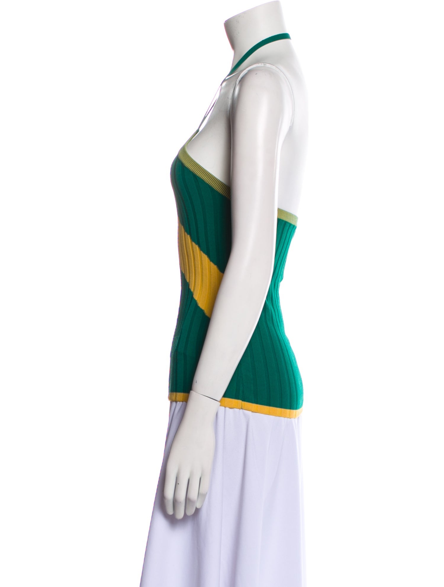 Wales Bonner Colorblock Pattern Halterneck Top