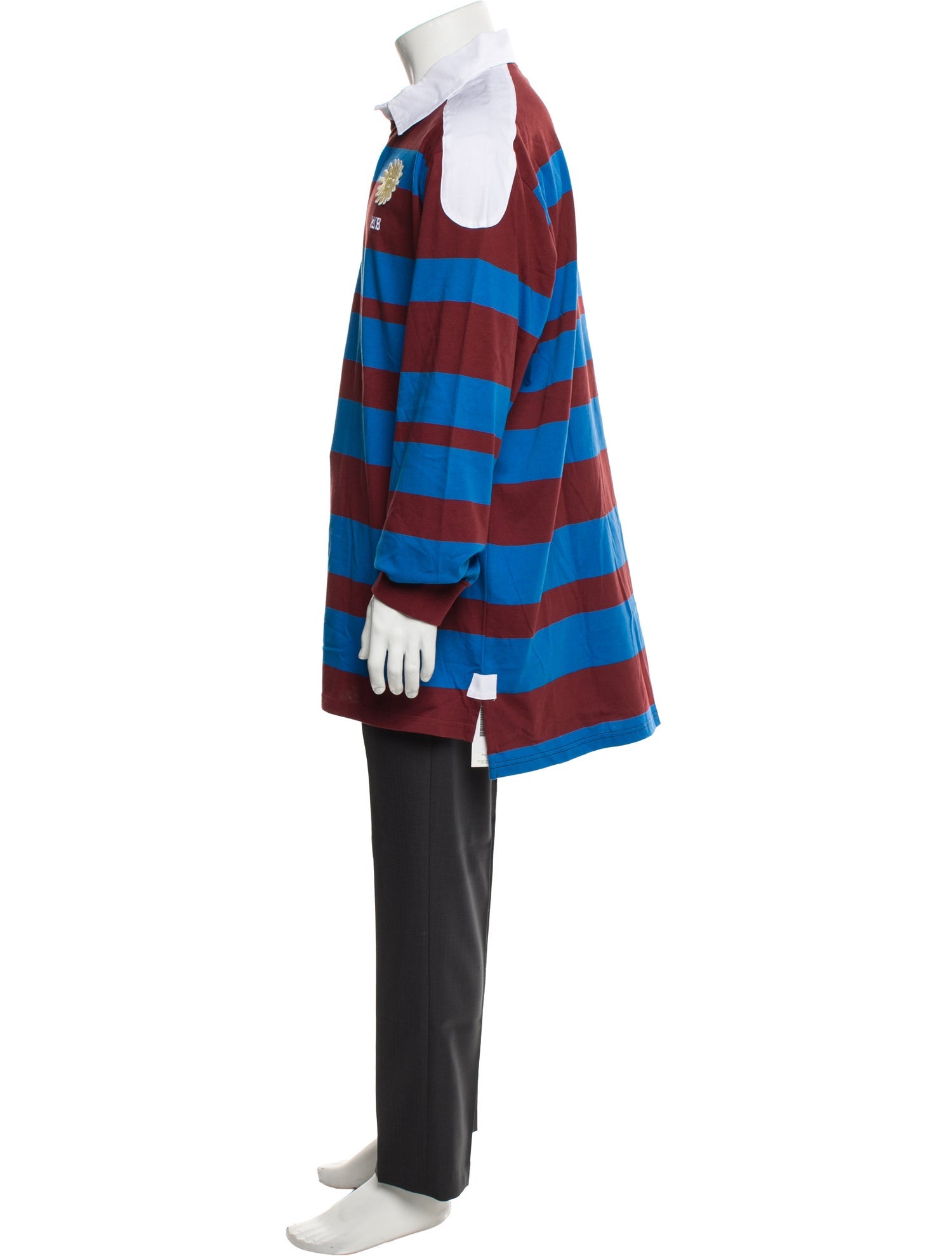 Wales Bonner Heavy Jersey Cotton City Striped Polo Shirt w/ Tags