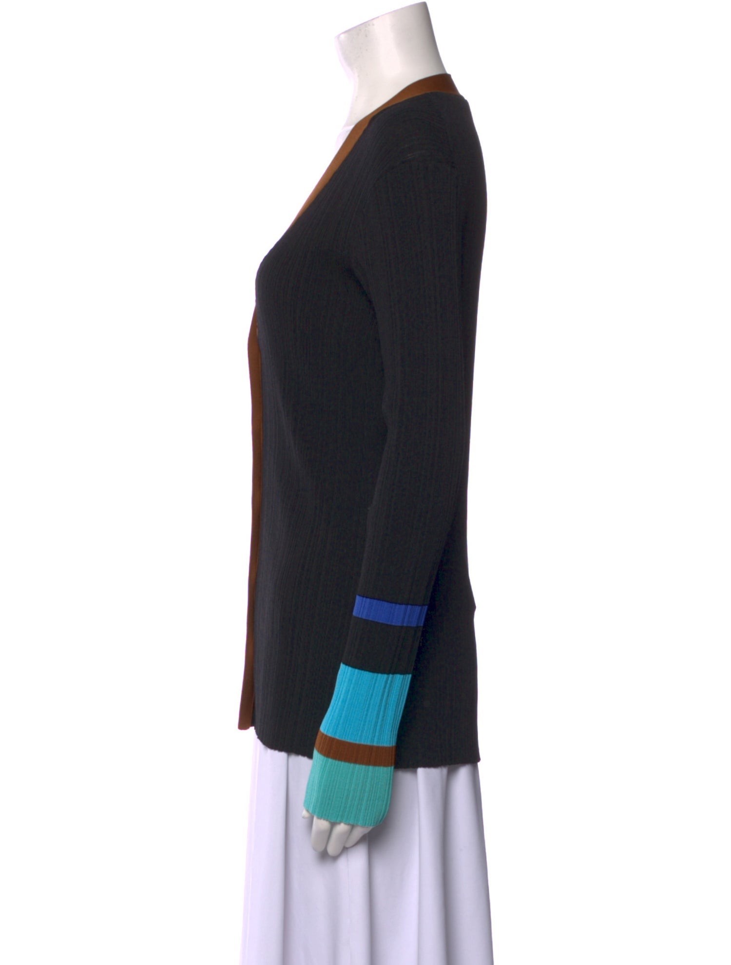 Wales Bonner Colorblock Pattern V-Neck Sweater