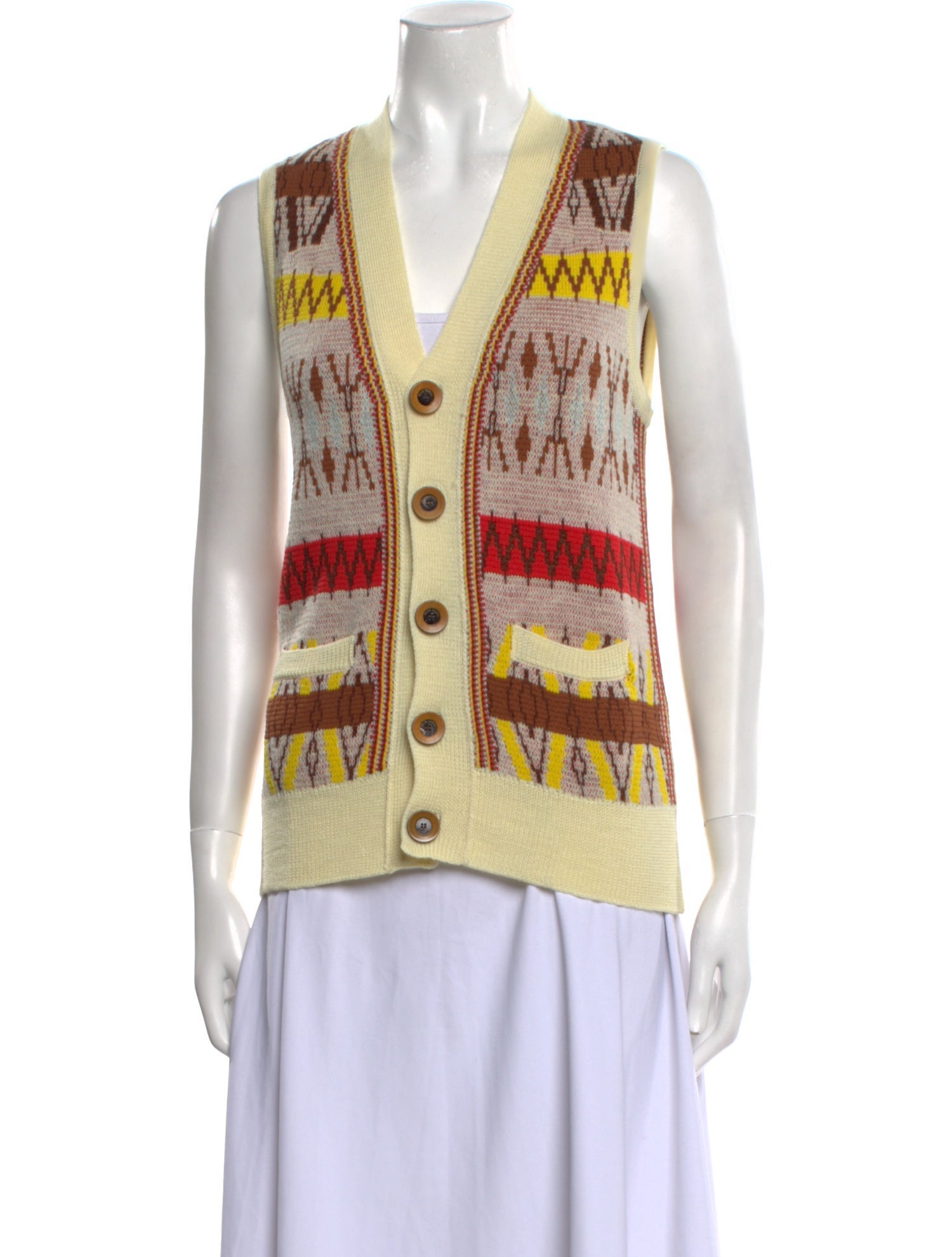 Wales Bonner Striped V-Neck Sweater w/ Tags