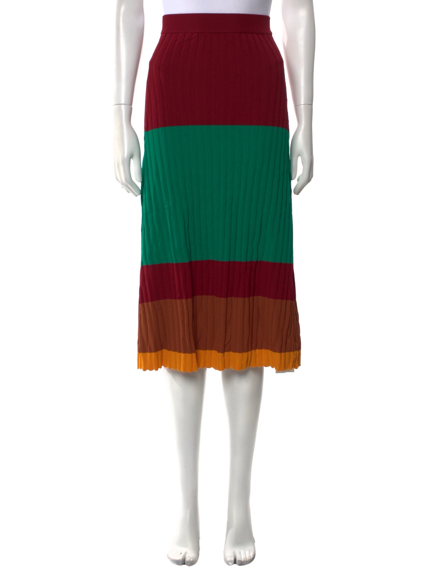 Wales Bonner Colorblock Pattern Midi Length Skirt w/ Tags