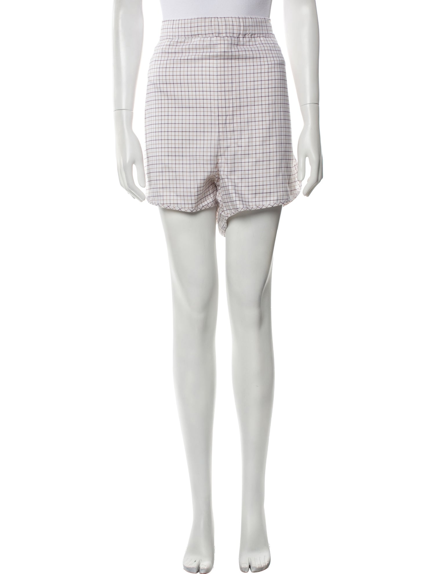 Wales Bonner Plaid Print Flat Front Shorts w/ Tags