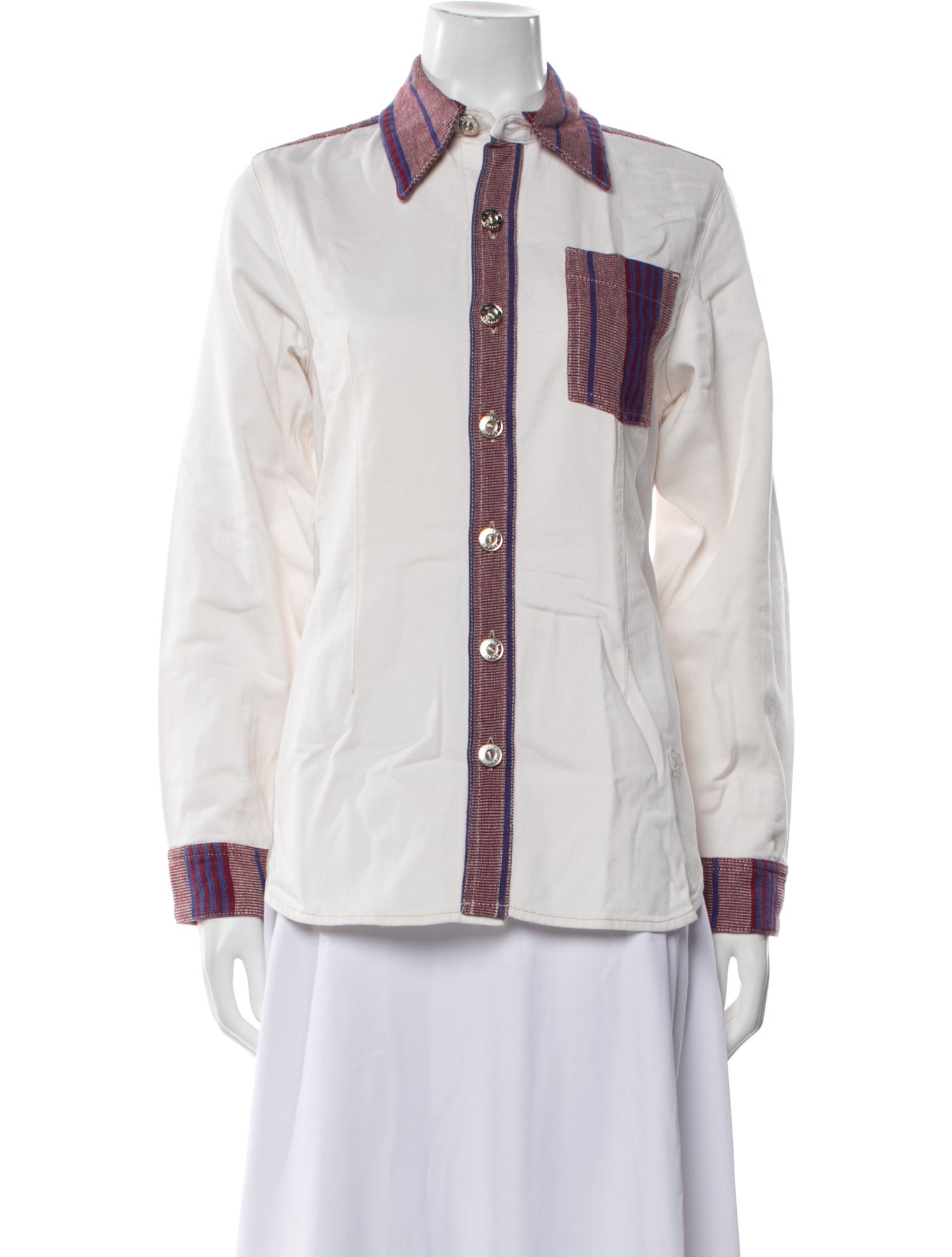 Wales Bonner Striped Long Sleeve Button-Up Top