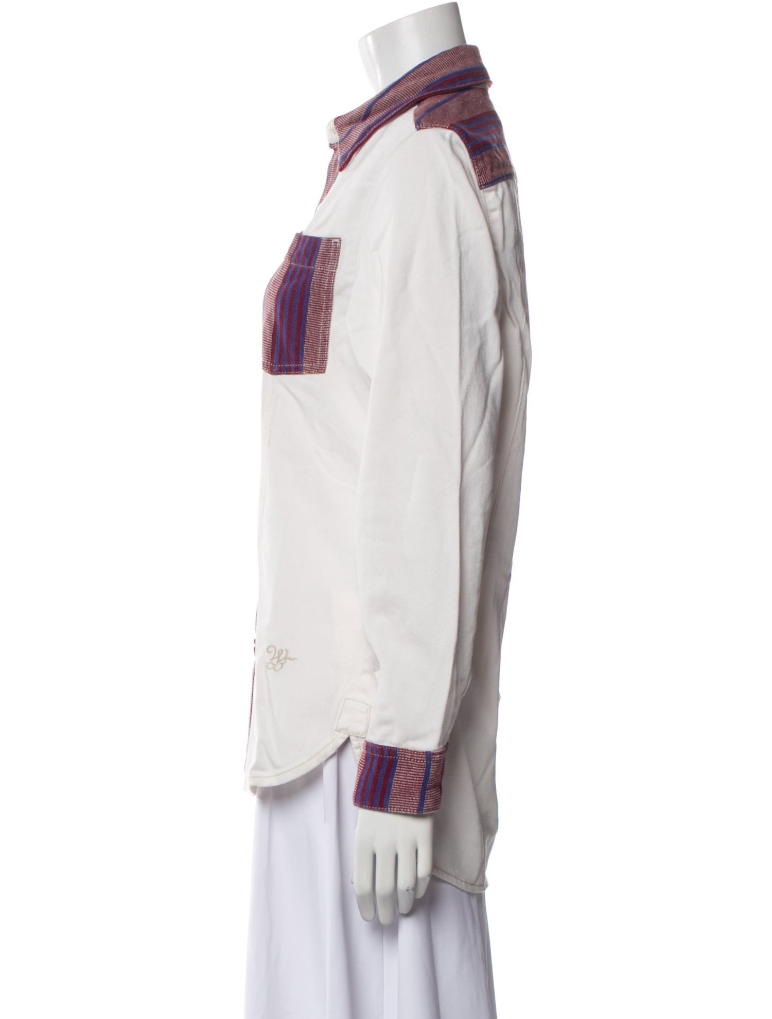 Wales Bonner Striped Long Sleeve Button-Up Top