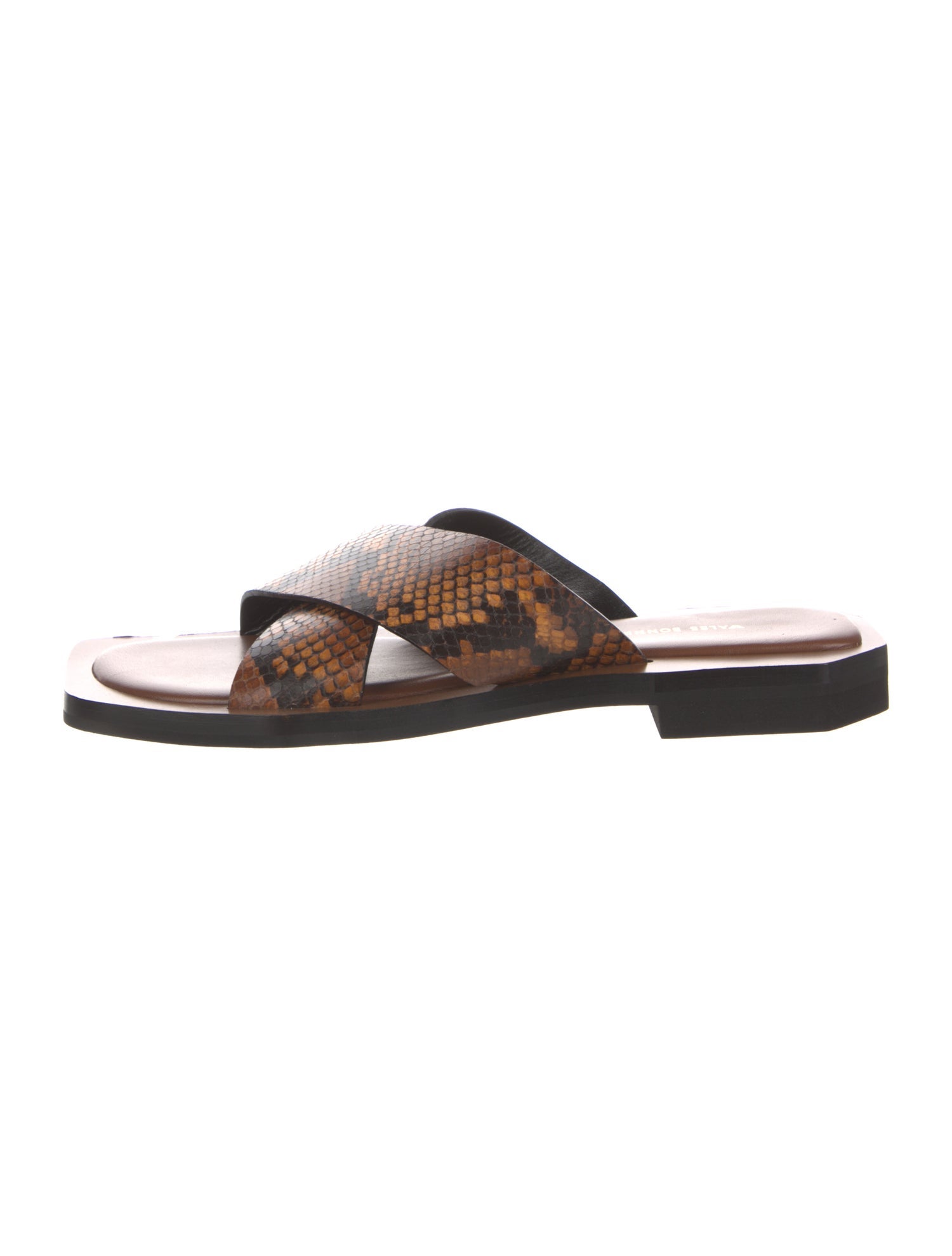 Wales Bonner Leather Animal Print Slides