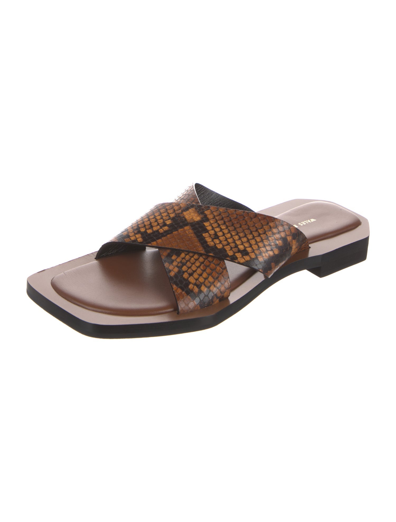 Wales Bonner Leather Animal Print Slides