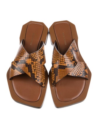 Wales Bonner Leather Animal Print Slides