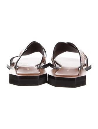 Wales Bonner Leather Animal Print Slides