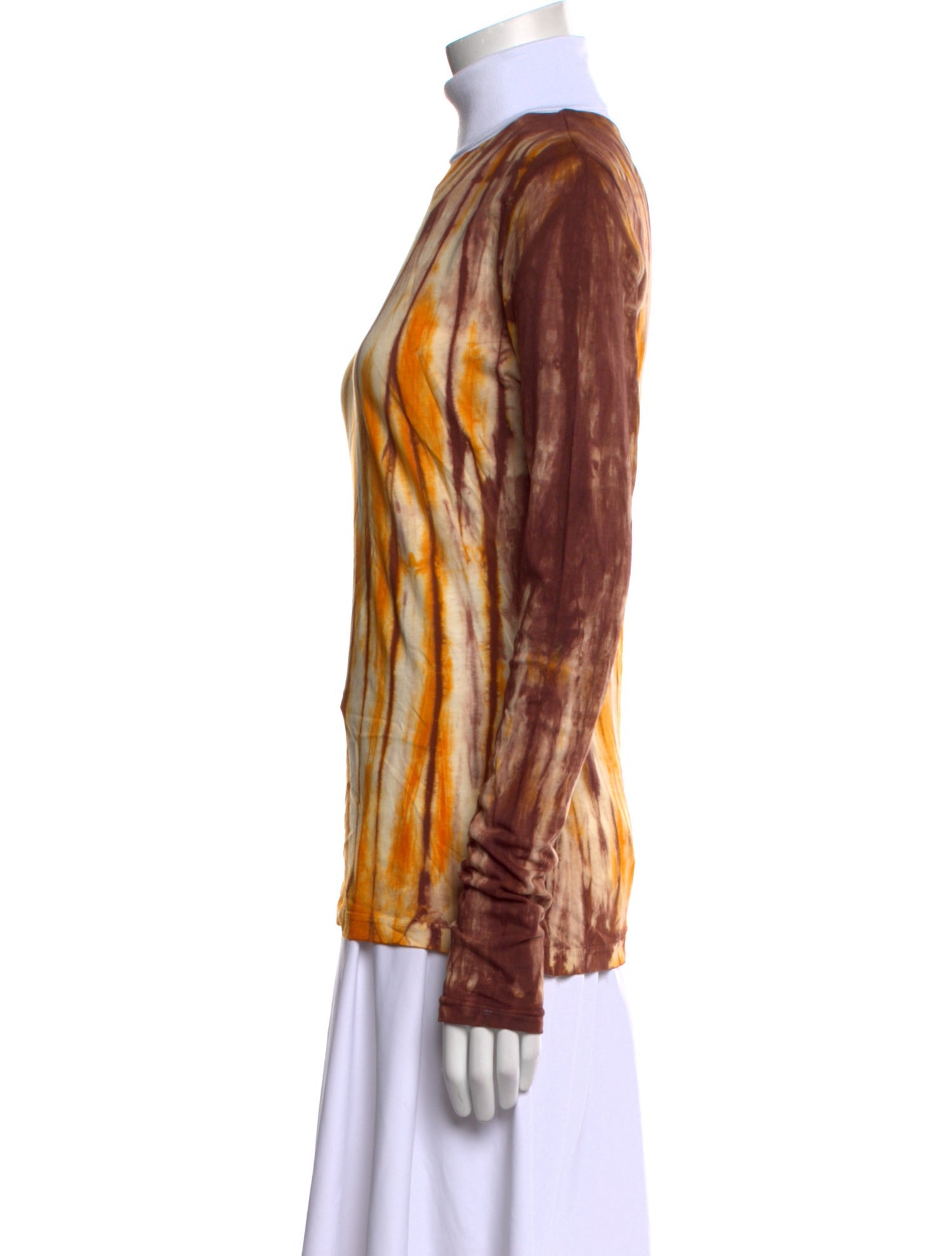 Wales Bonner Tie-Dye Print Mock Neck Blouse