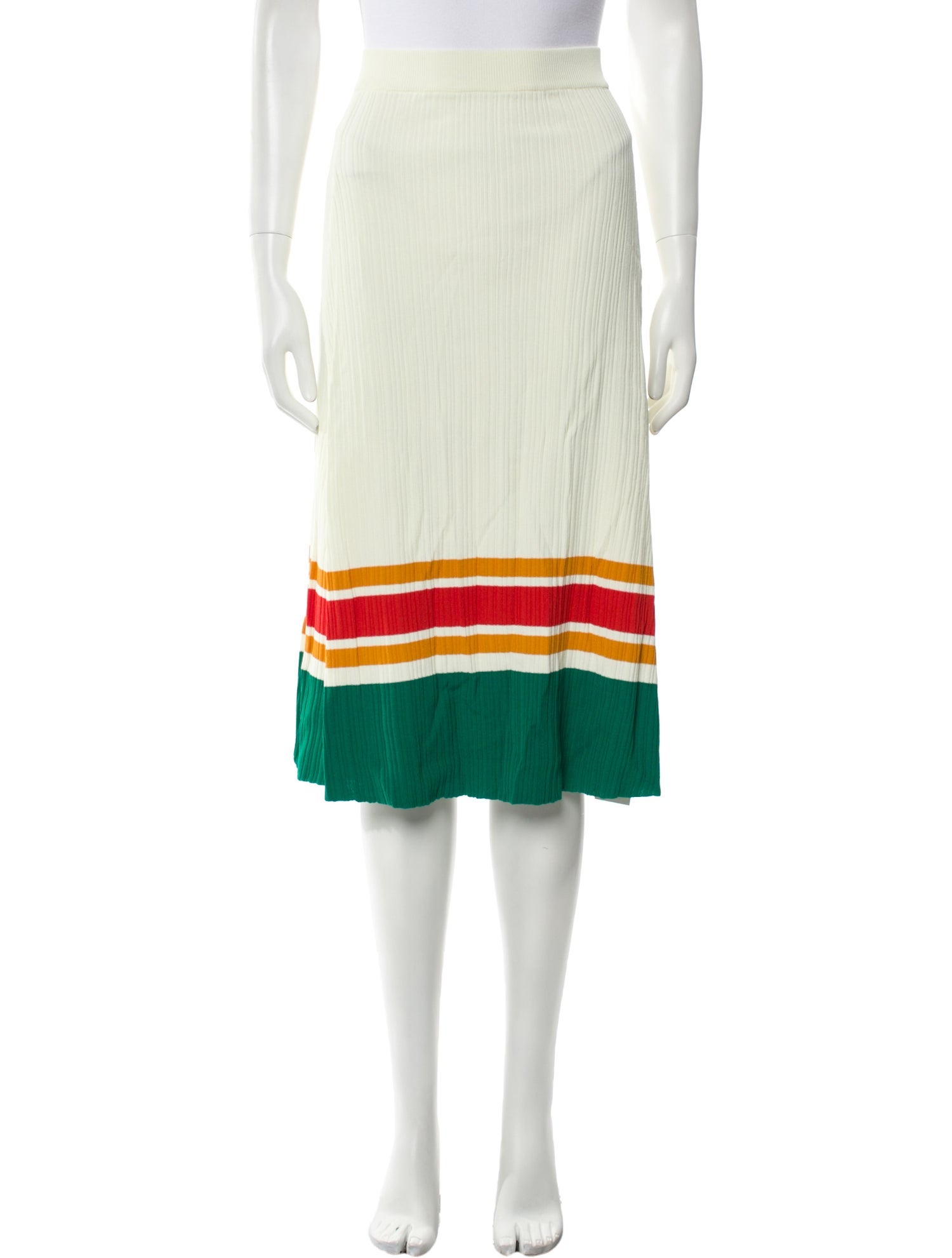 Wales Bonner Striped Knee-Length Skirt w/ Tags