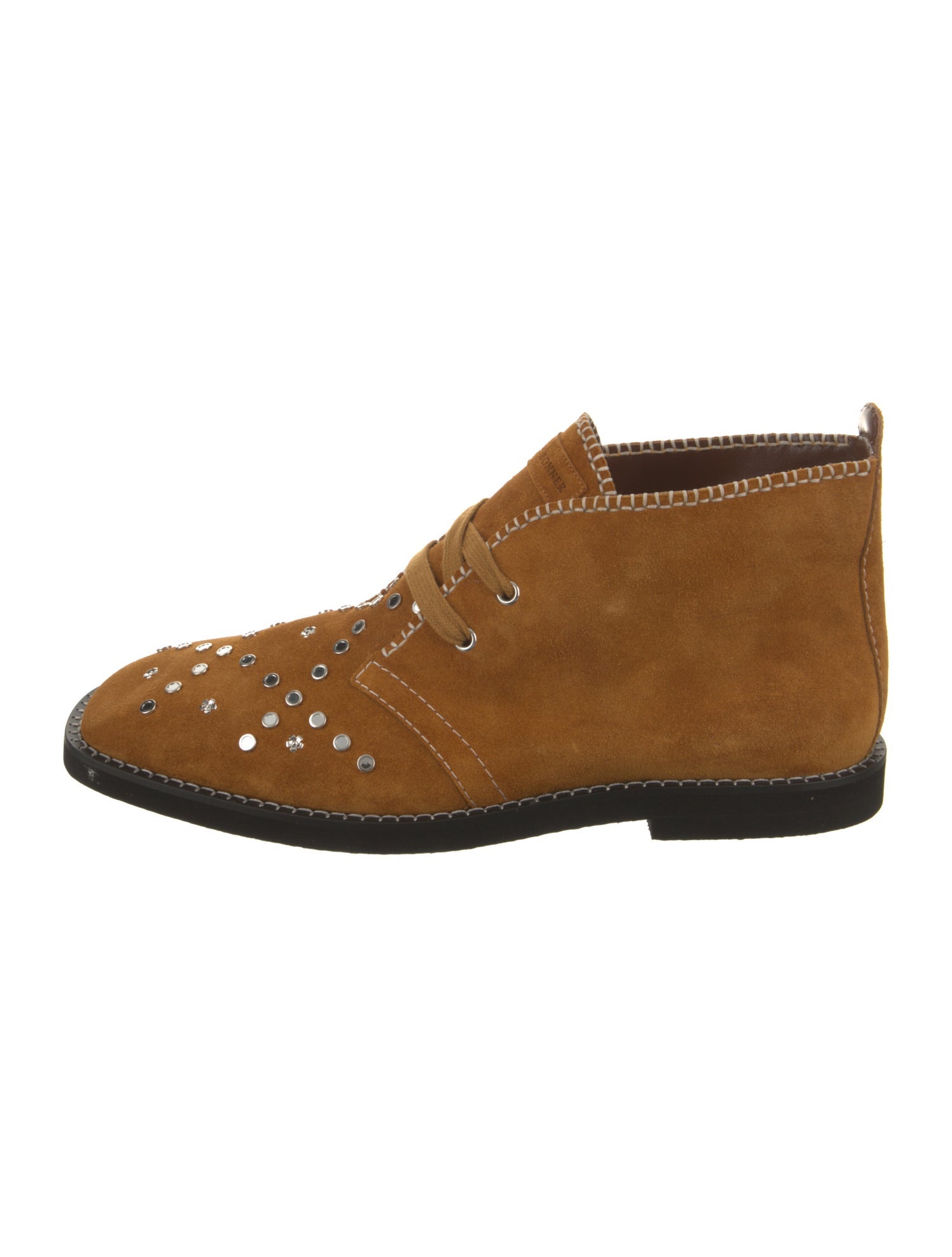 Wales Bonner Suede Studded Accents Lace-Up Boots