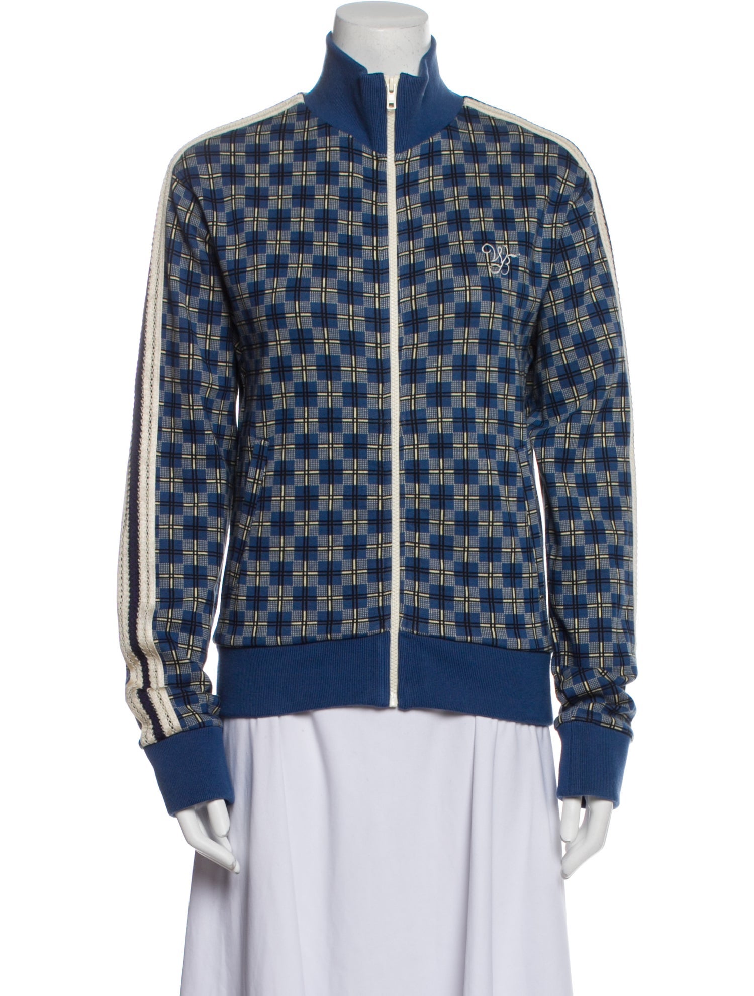 Wales Bonner Plaid Print Bomber Jacket