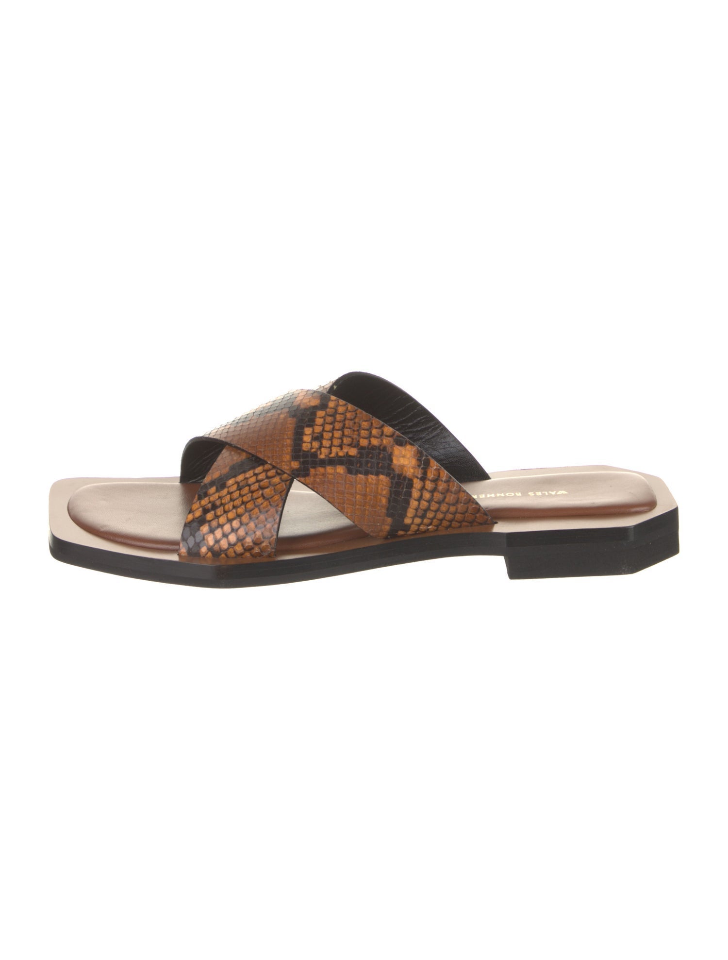Wales Bonner Leather Animal Print Slides