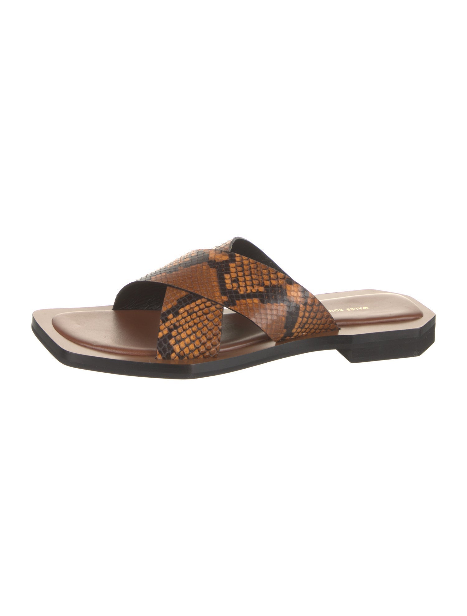 Wales Bonner Leather Animal Print Slides