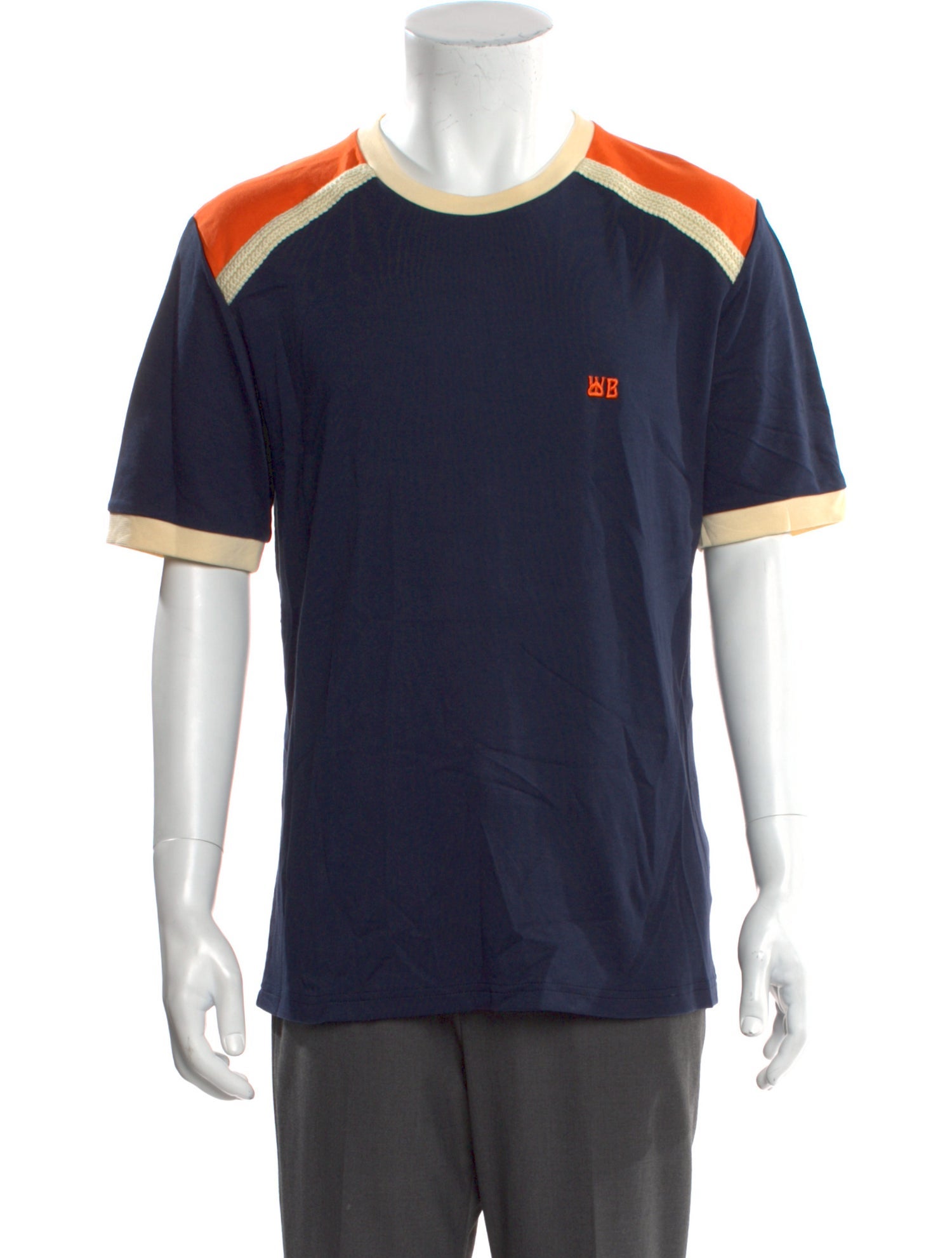 Wales Bonner Colorblock Pattern Crew Neck T-Shirt