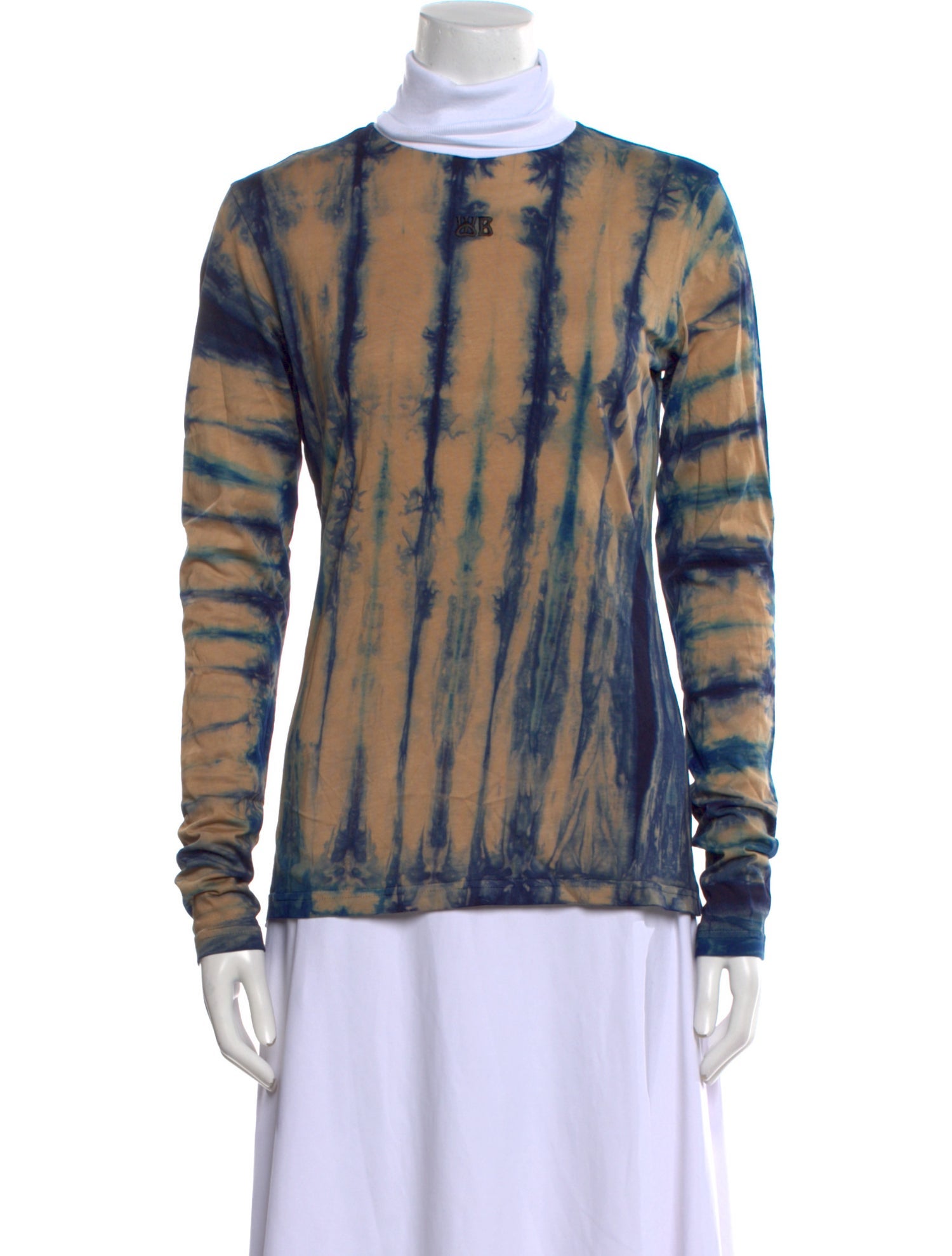 Wales Bonner Tie-Dye Print Mock Neck Top