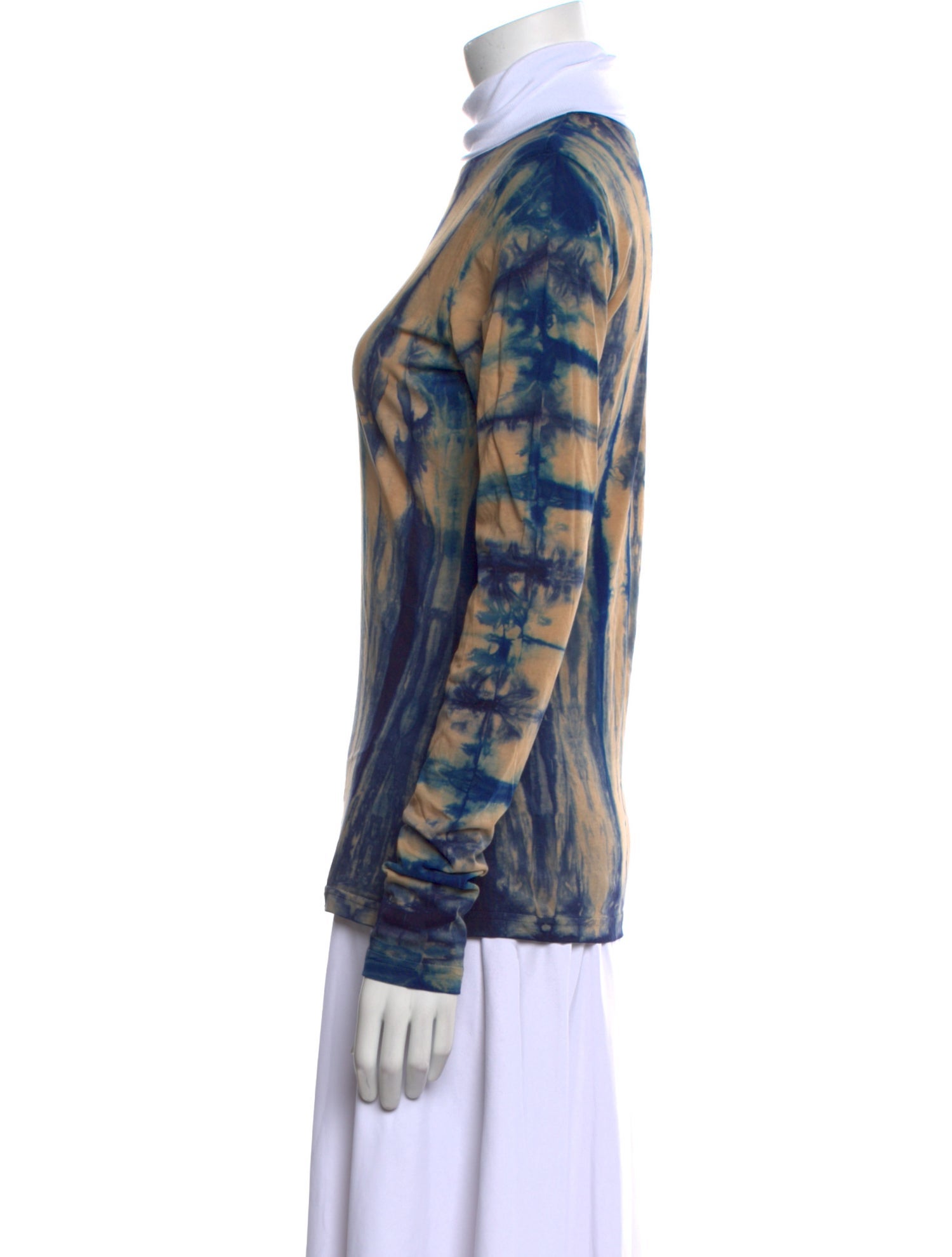 Wales Bonner Tie-Dye Print Mock Neck Top