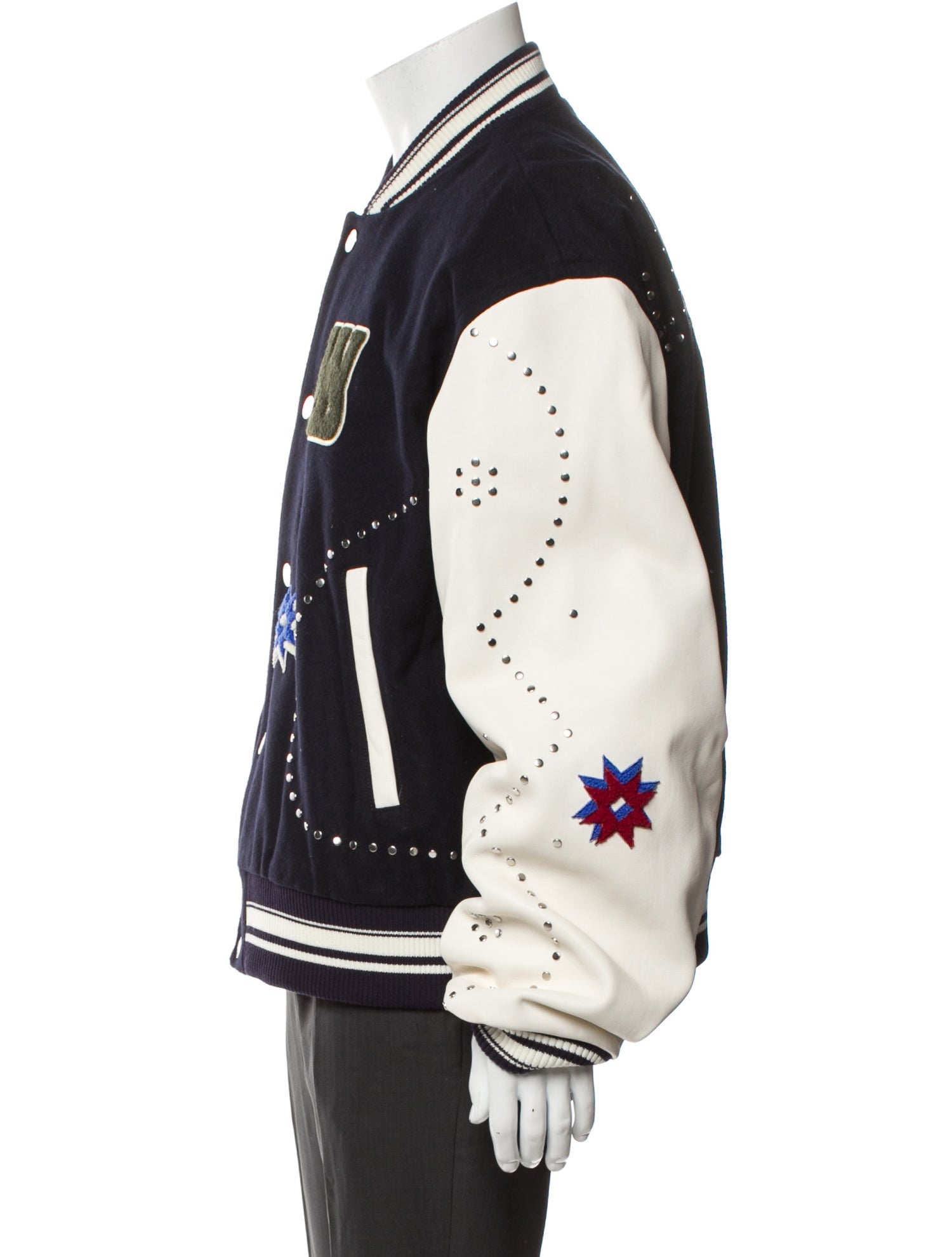 Wales Bonner Wool Graphic Print Varsity Jacket